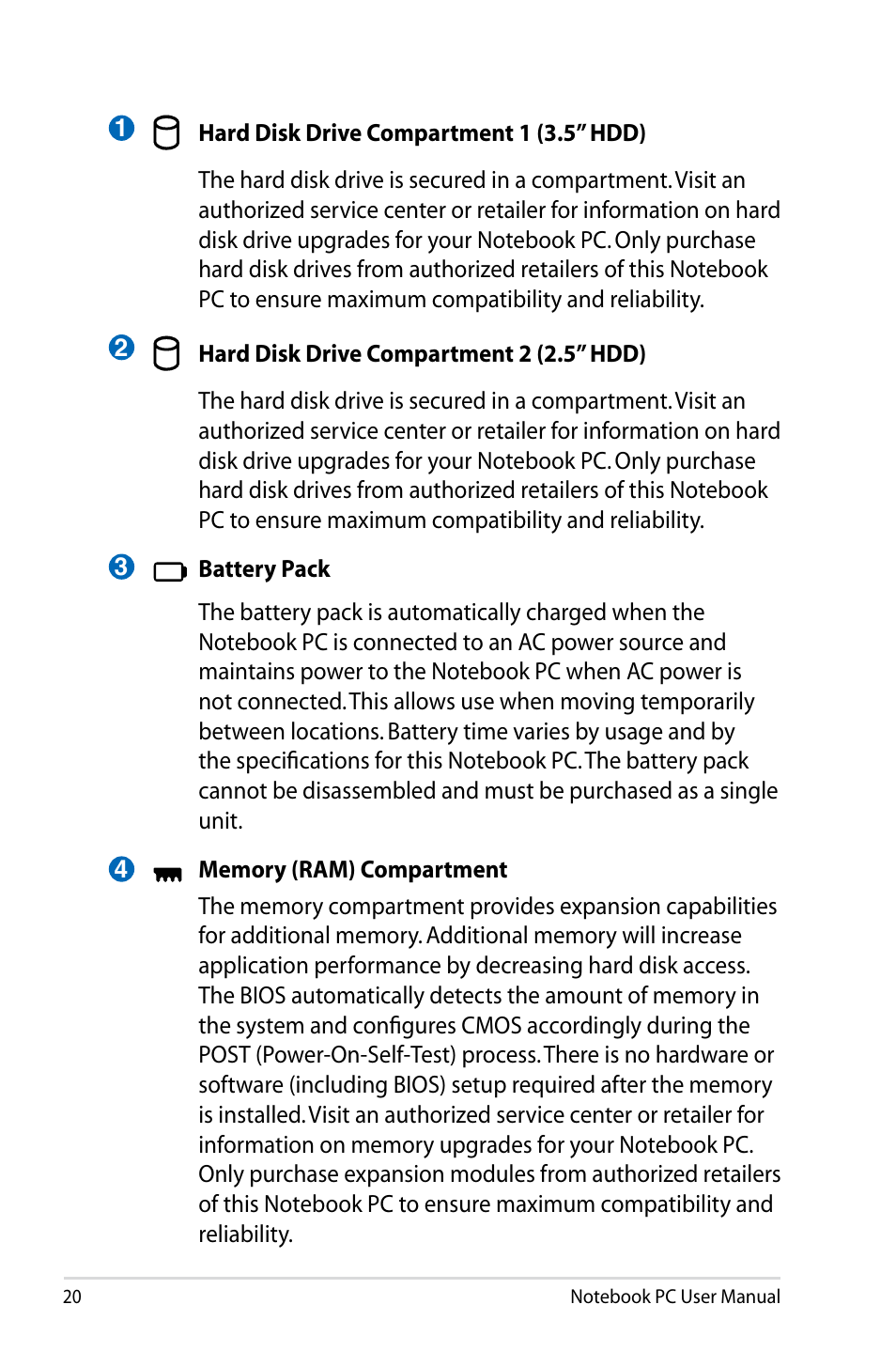 Asus R900VB User Manual | Page 20 / 122