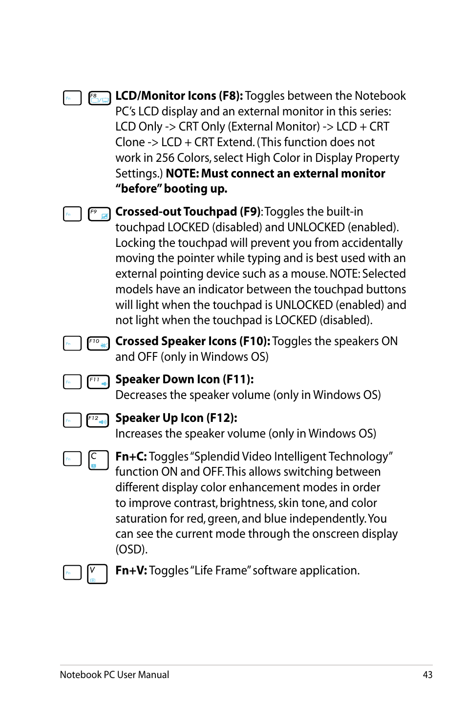 Asus R900VB User Manual | Page 43 / 122