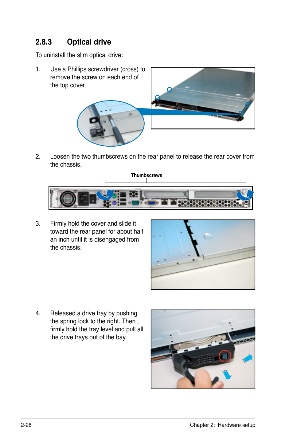 3 optical drive, Optical drive -28 | Asus RS160-E5 User Manual | Page 46 / 164
