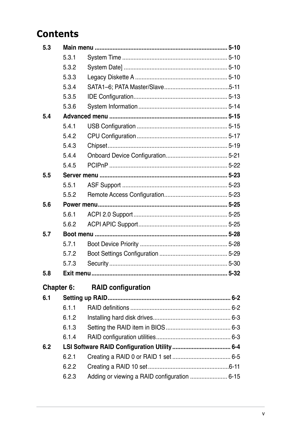 Asus RS160-E5 User Manual | Page 5 / 164