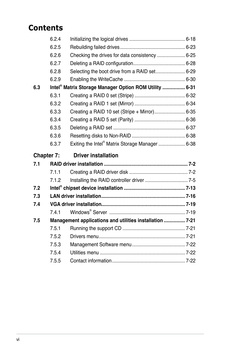 Asus RS160-E5 User Manual | Page 6 / 164