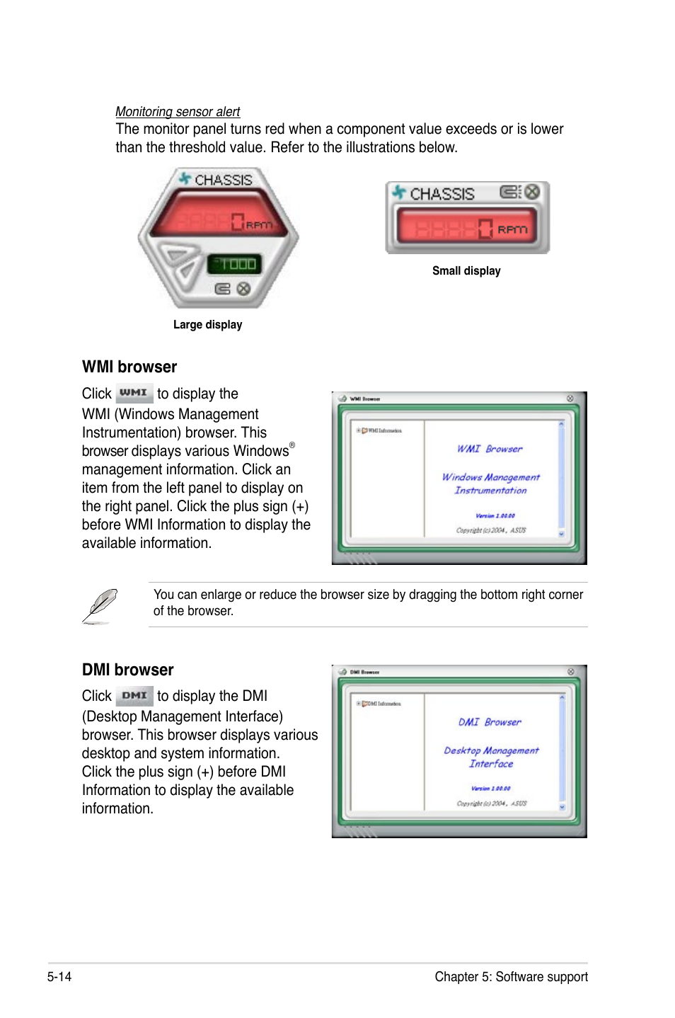 Wmi browser, Dmi browser | Asus P5K/EPU User Manual | Page 118 / 150