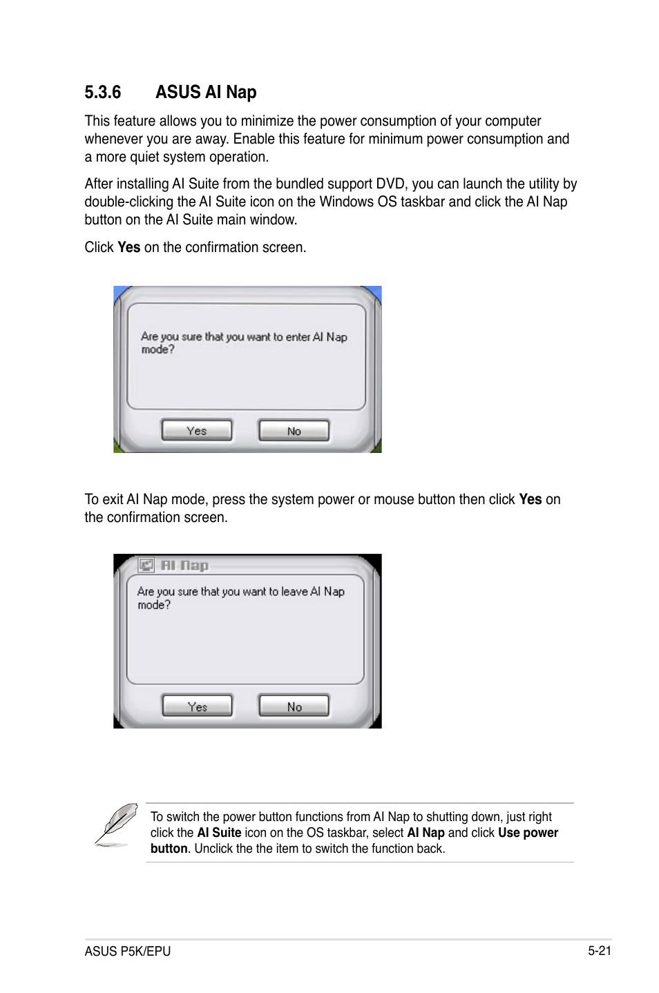 6 asus ai nap, Asus ai nap -21 | Asus P5K/EPU User Manual | Page 125 / 150