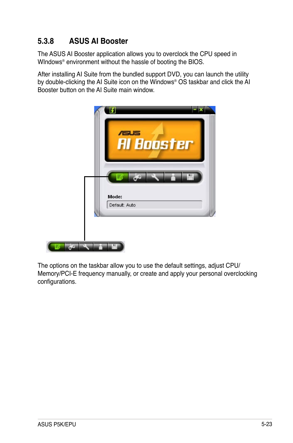8 asus ai booster, Asus ai booster -23 | Asus P5K/EPU User Manual | Page 127 / 150