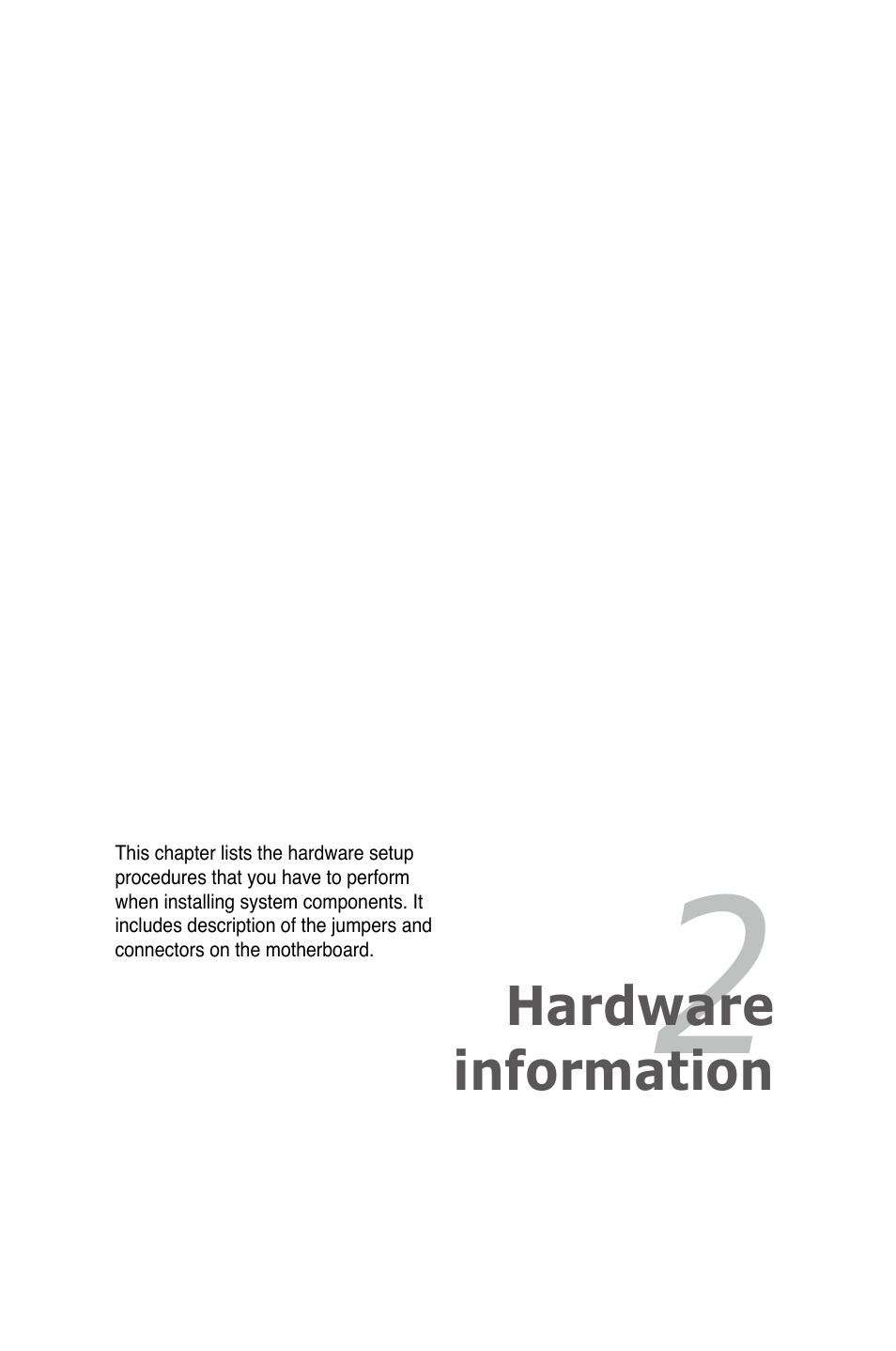 Hardware information | Asus P5K/EPU User Manual | Page 23 / 150