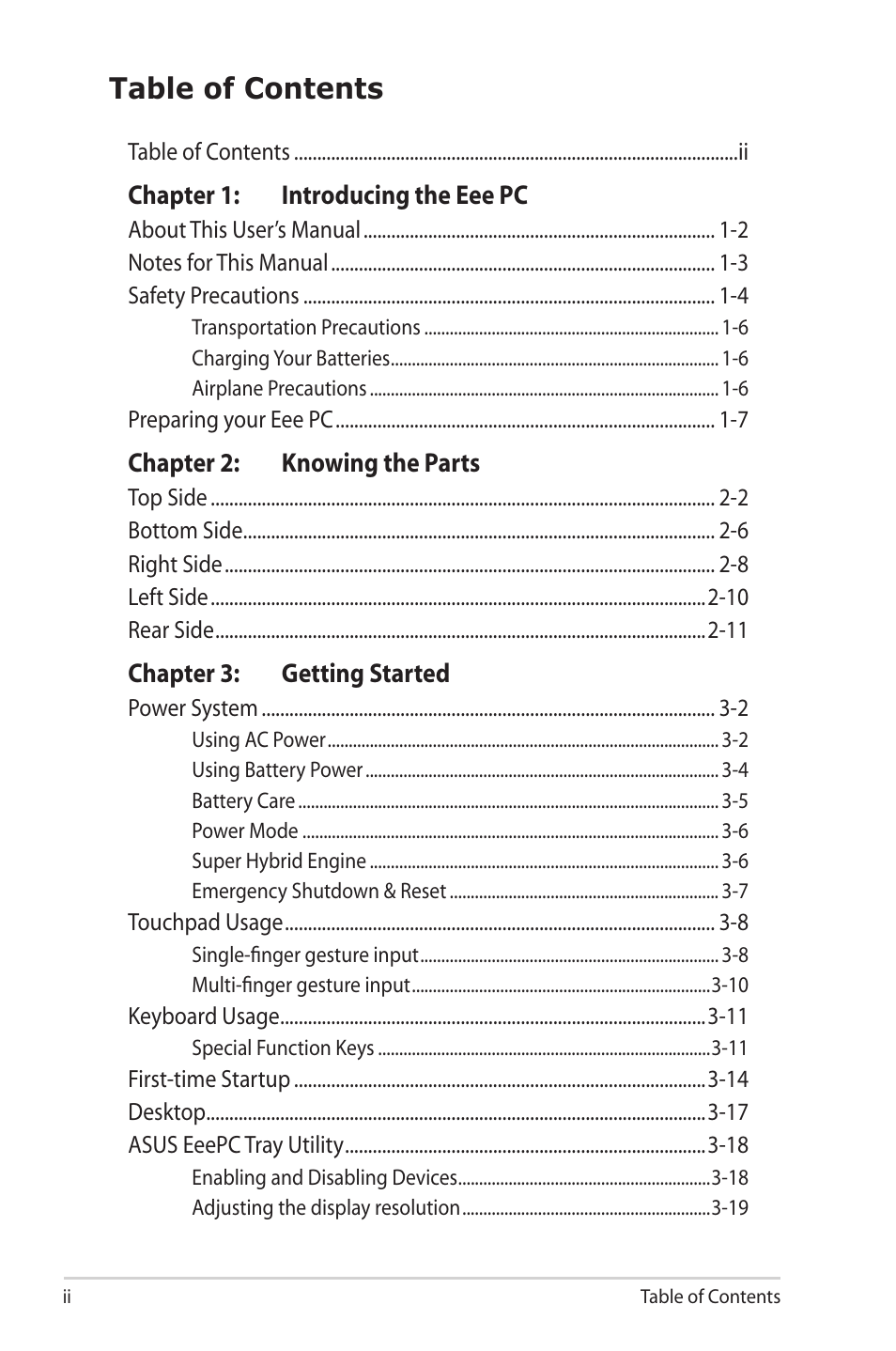 Asus Eee PC 1000HG User Manual | Page 2 / 88