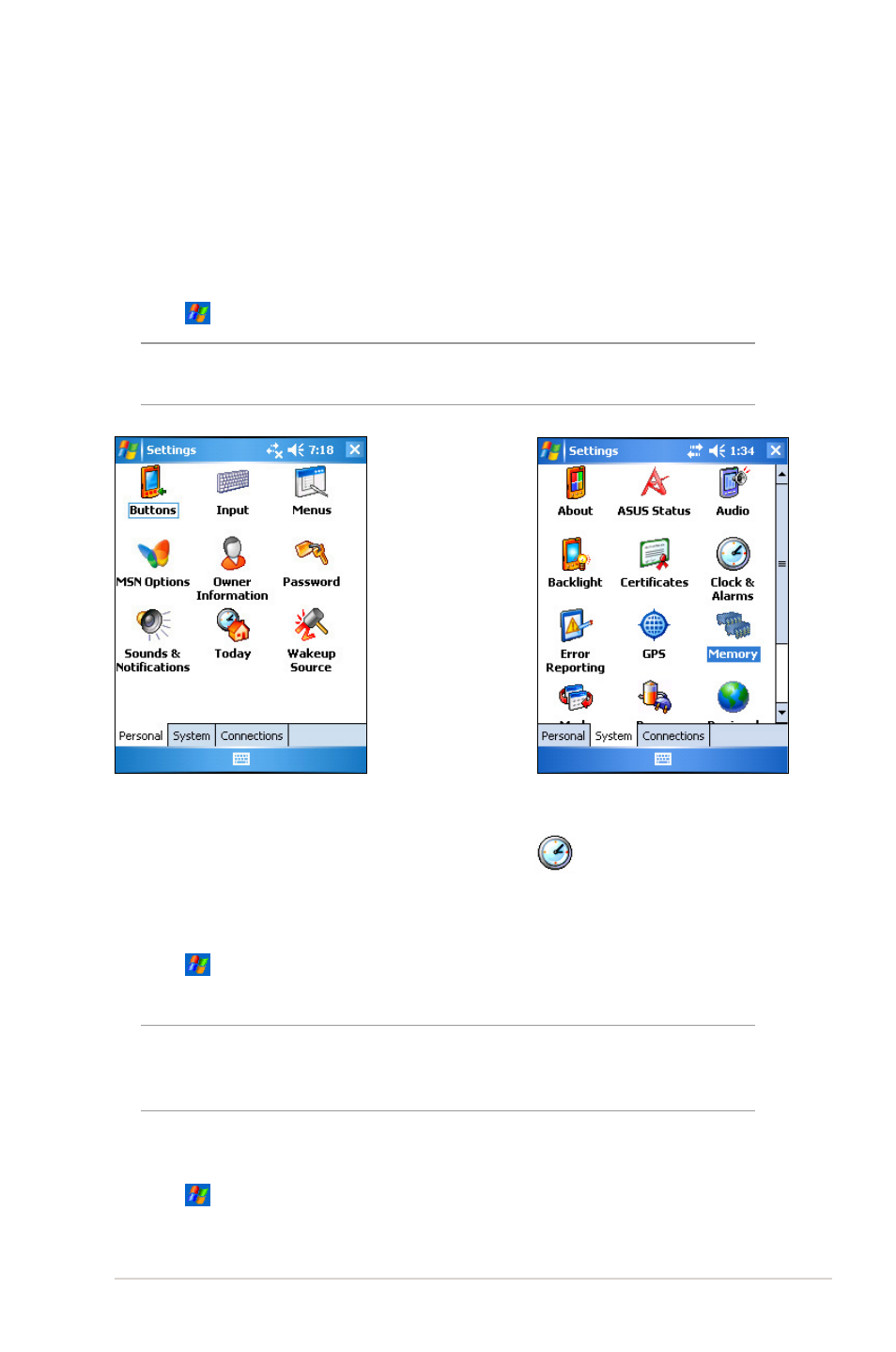 Customizing your device, Changing the date and time | Asus MYPAL A636 User Manual | Page 25 / 104