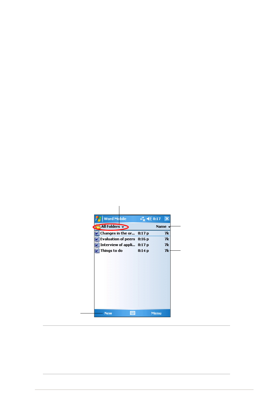 Opening an existing word mobile document | Asus MYPAL A636 User Manual | Page 61 / 104