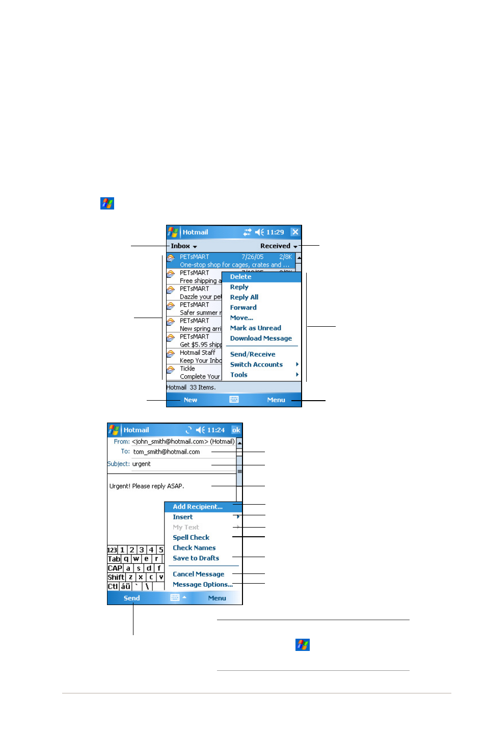 Using msn hotmail, Companion programs 63 | Asus MYPAL A636 User Manual | Page 69 / 104
