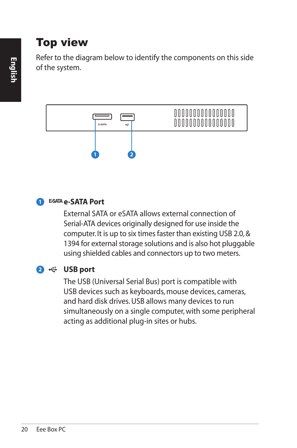 Top view | Asus EB1012 User Manual | Page 20 / 95