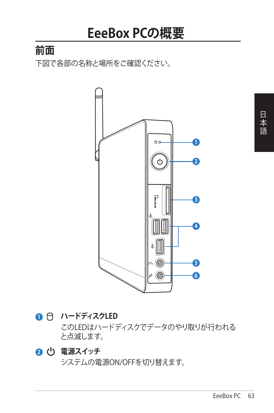 Eeebox pcの概要 | Asus EB1012 User Manual | Page 63 / 95