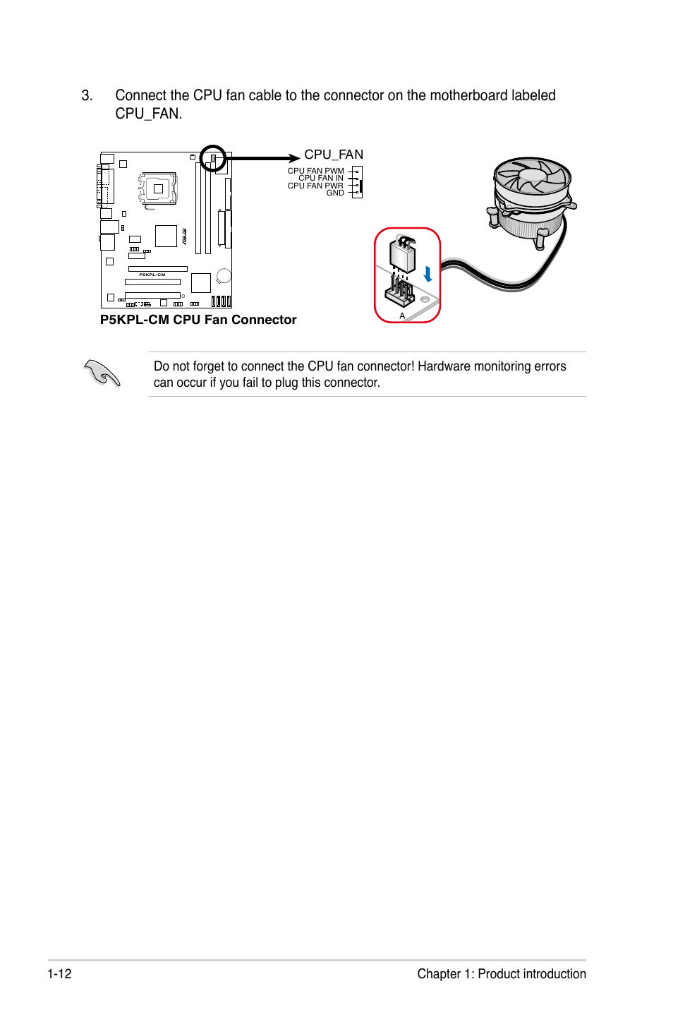 12 chapter 1: product introduction | Asus P5KPL-CM User Manual | Page 24 / 88