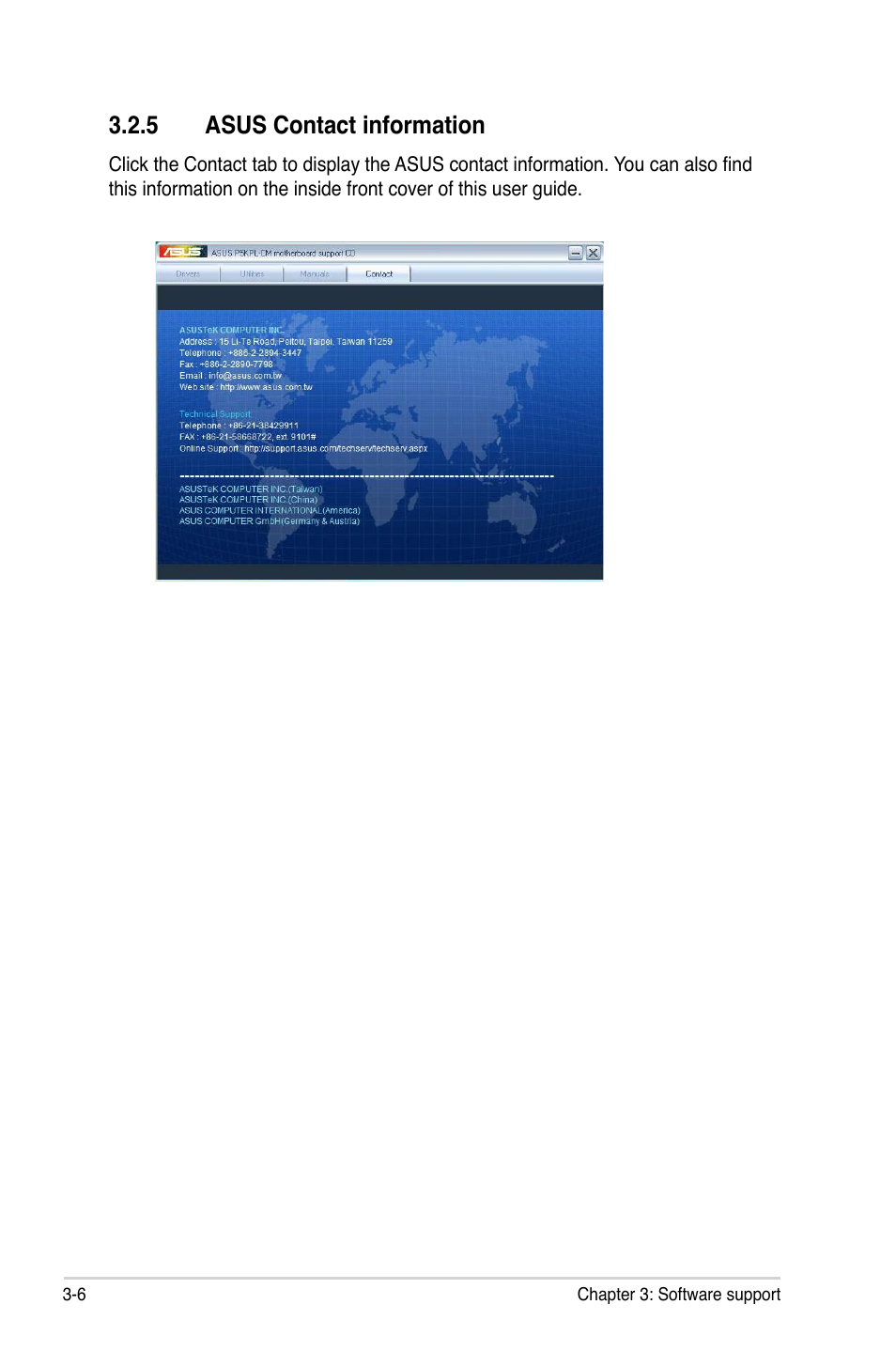 5 asus contact information | Asus P5KPL-CM User Manual | Page 88 / 88