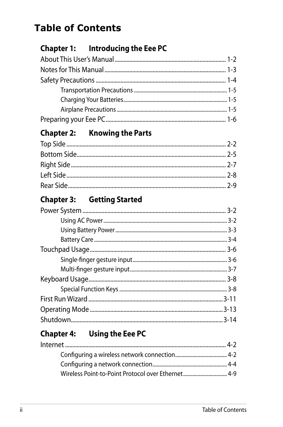 Asus Eee PC 900/Linux User Manual | Page 2 / 130