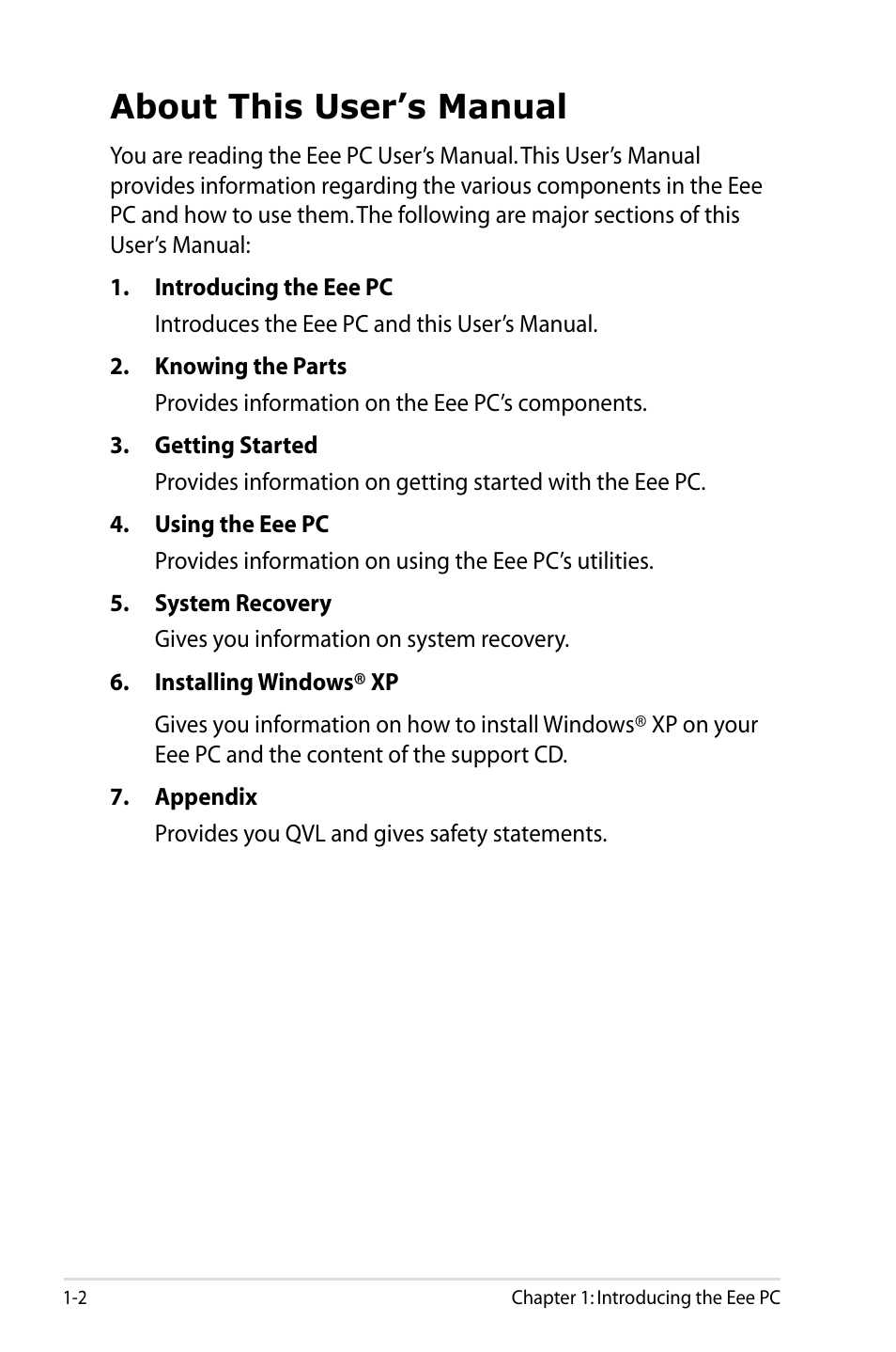 About this user’s manual | Asus Eee PC 900/Linux User Manual | Page 6 / 130