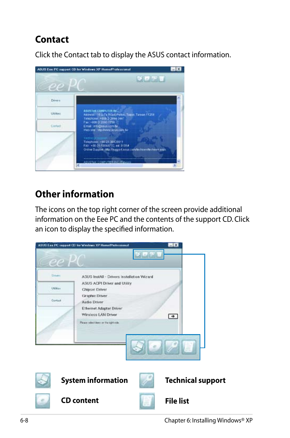 Contact, Other information | Asus Eee PC 900/Linux User Manual | Page 96 / 130