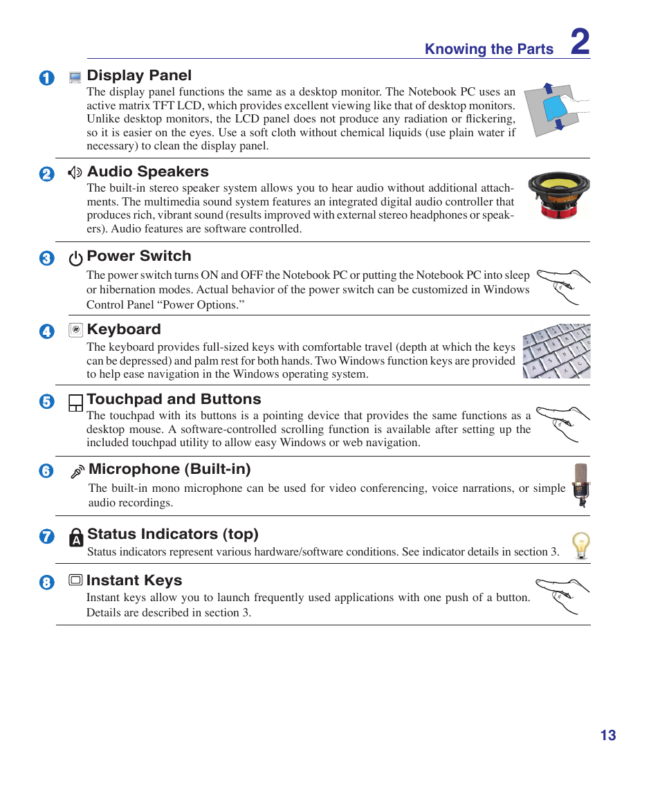 Asus W6Fp User Manual | Page 13 / 85