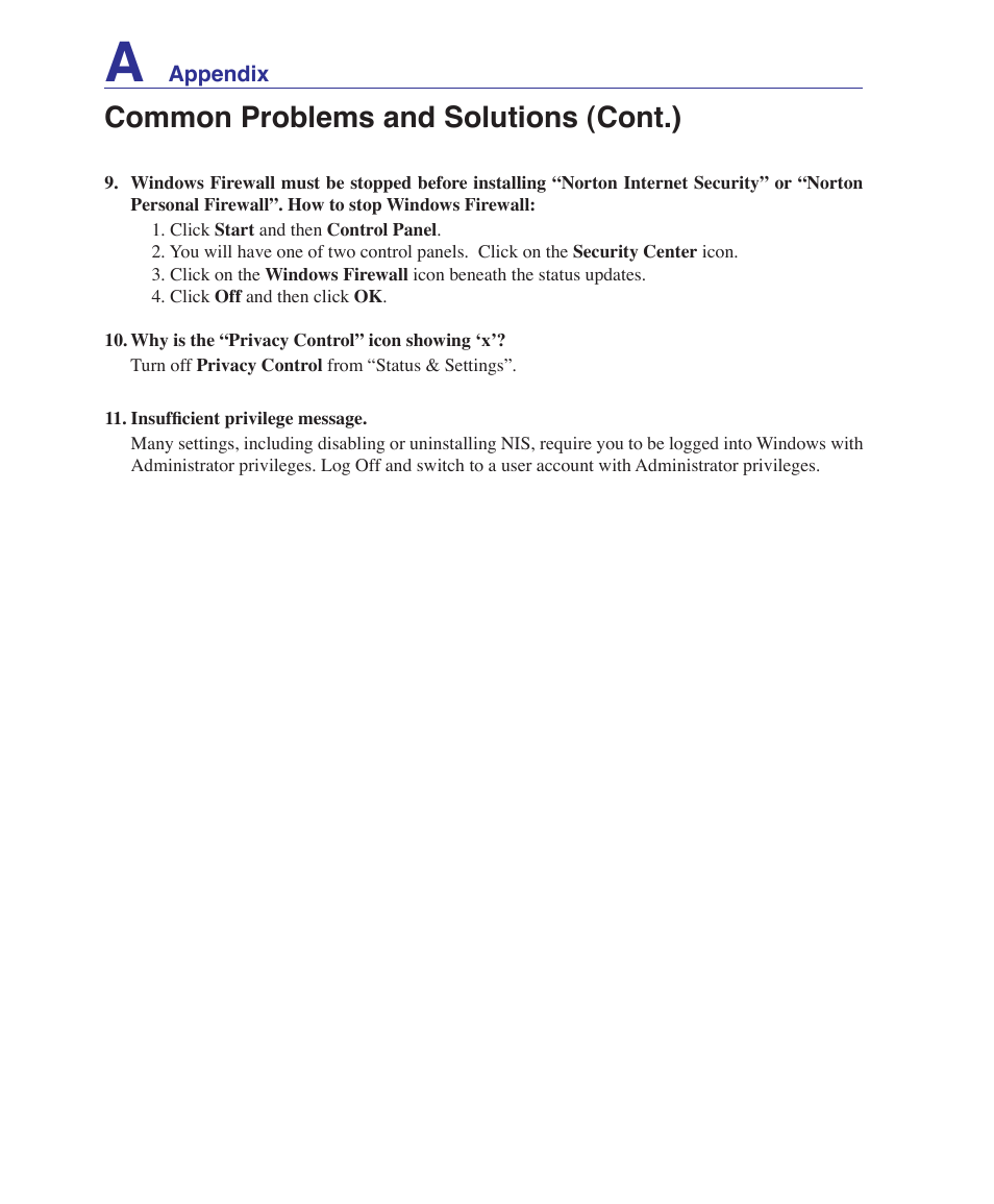 Common problems and solutions (cont.) | Asus W6Fp User Manual | Page 66 / 85