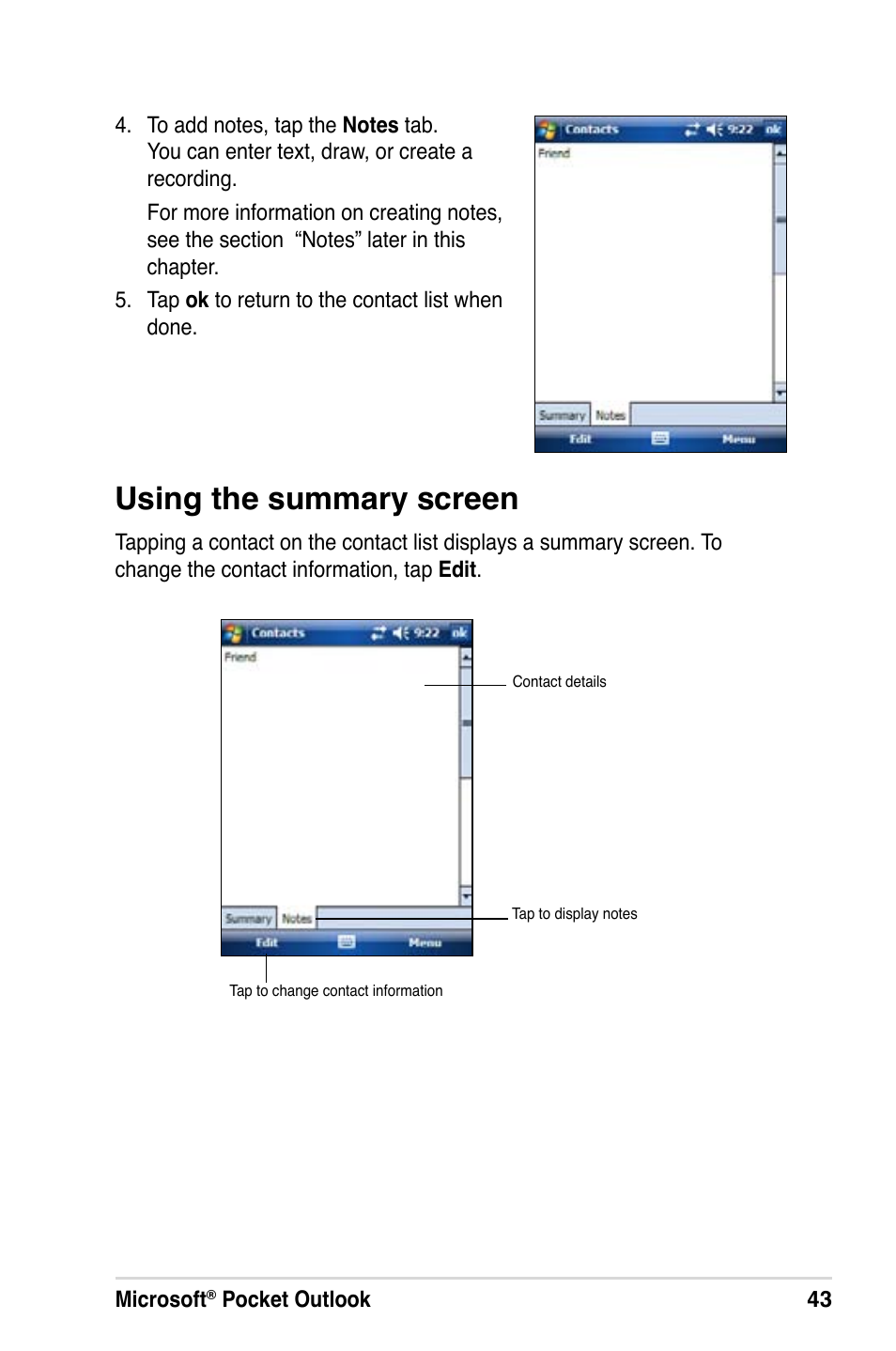 Using the summary screen | Asus MyPal A639 User Manual | Page 49 / 106