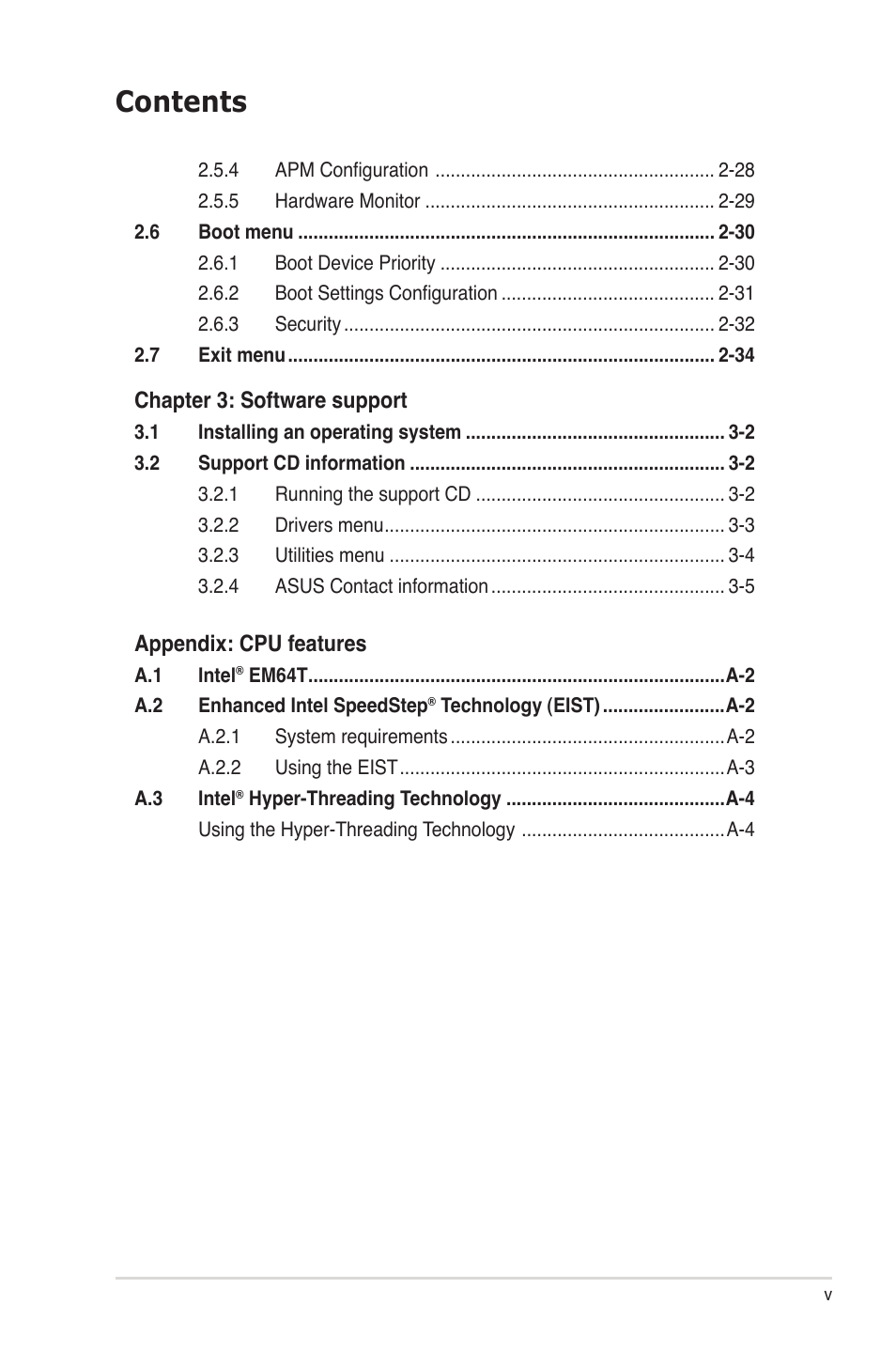 Asus P5B-MX/WIFI-AP User Manual | Page 5 / 94