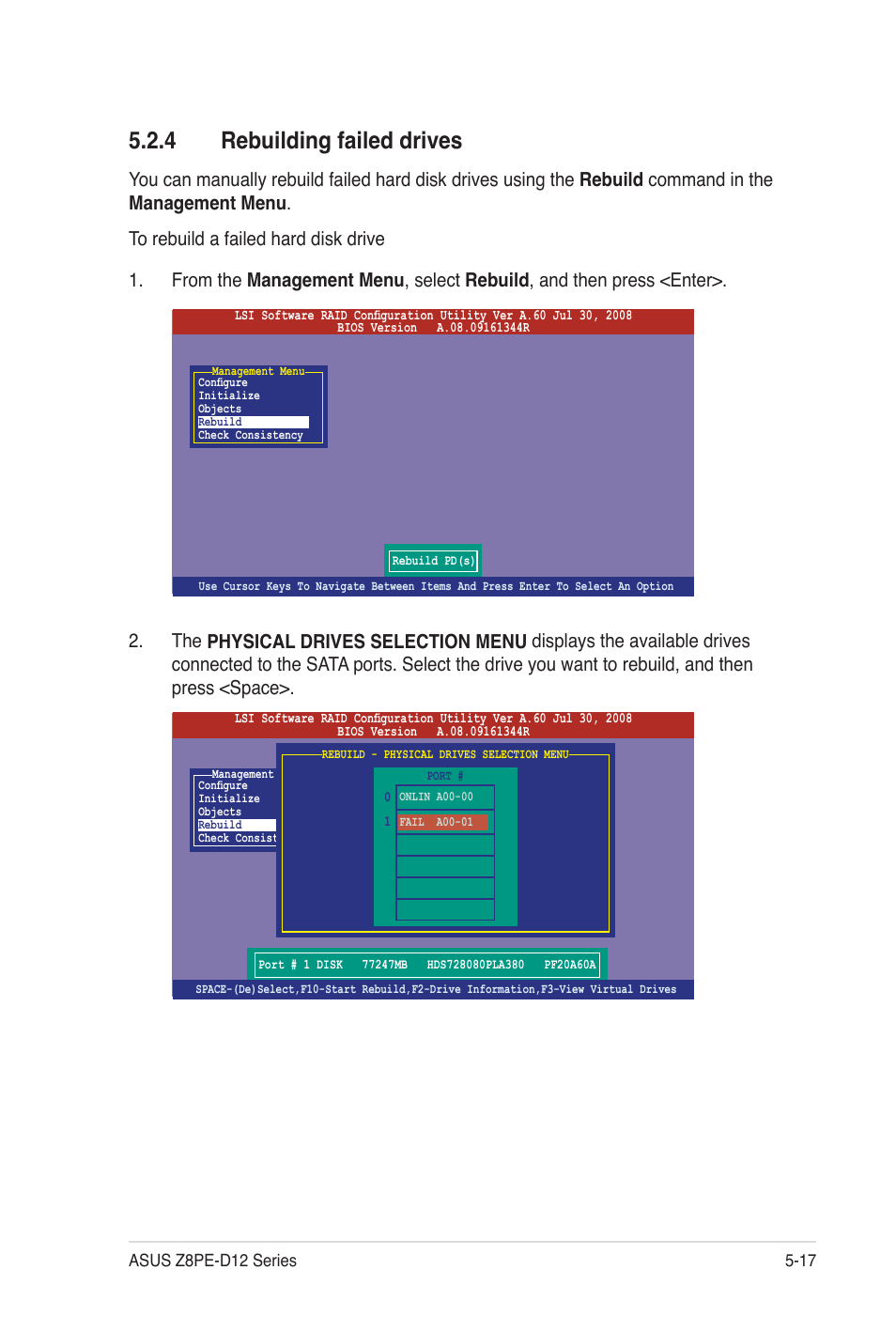4 rebuilding failed drives | Asus Z8PE-D12 User Manual | Page 123 / 170