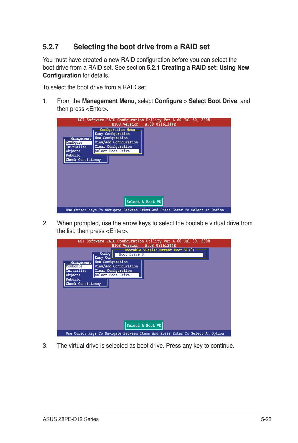 7 selecting the boot drive from a raid set | Asus Z8PE-D12 User Manual | Page 129 / 170