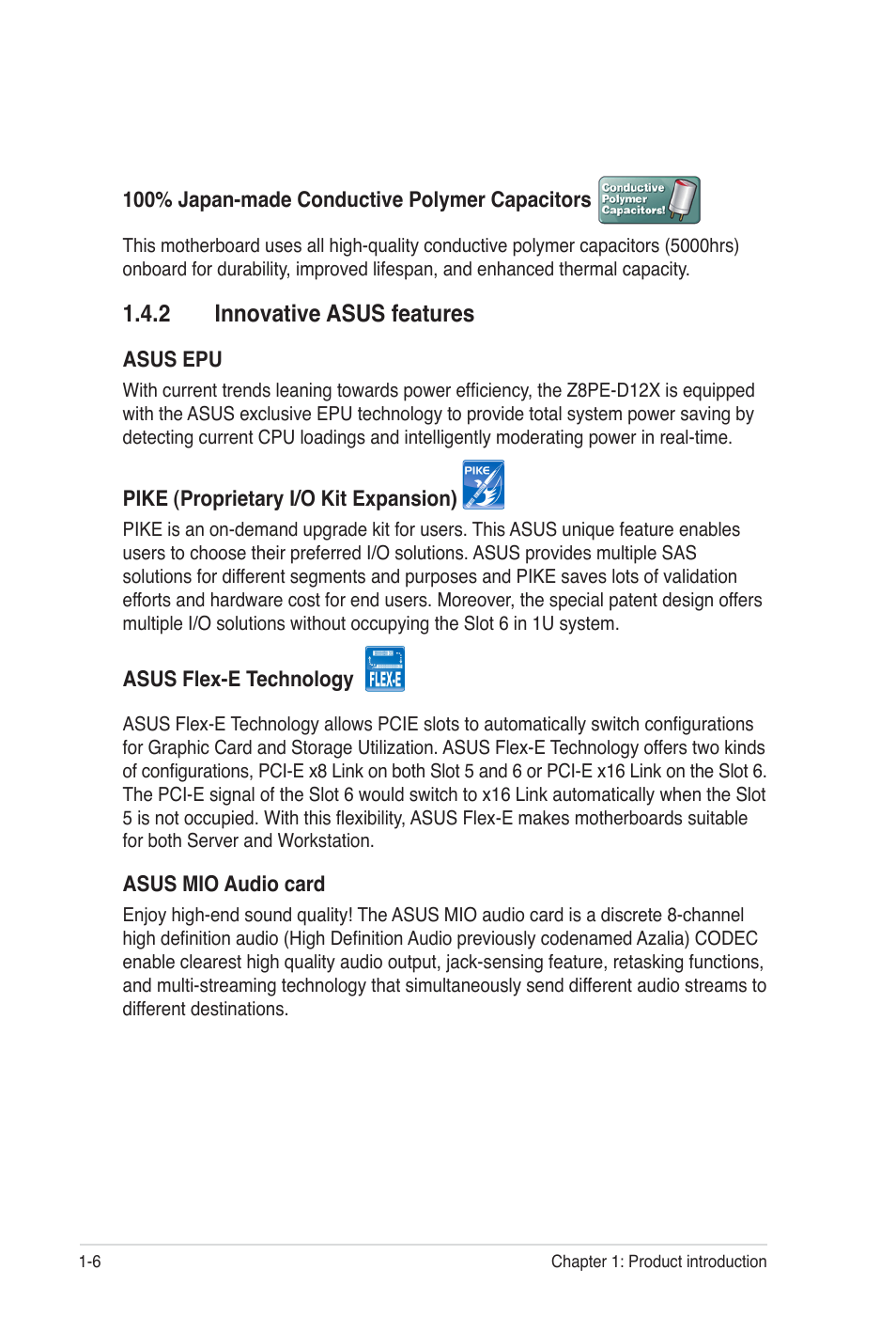 2 innovative asus features | Asus Z8PE-D12 User Manual | Page 20 / 170