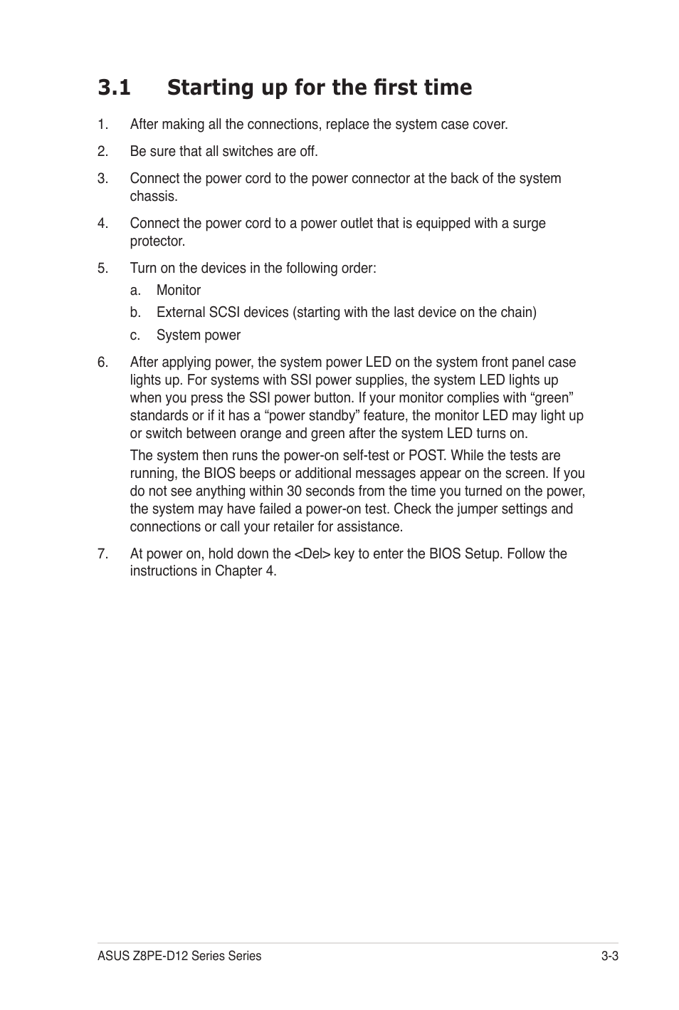 1 starting up for the first time | Asus Z8PE-D12 User Manual | Page 65 / 170