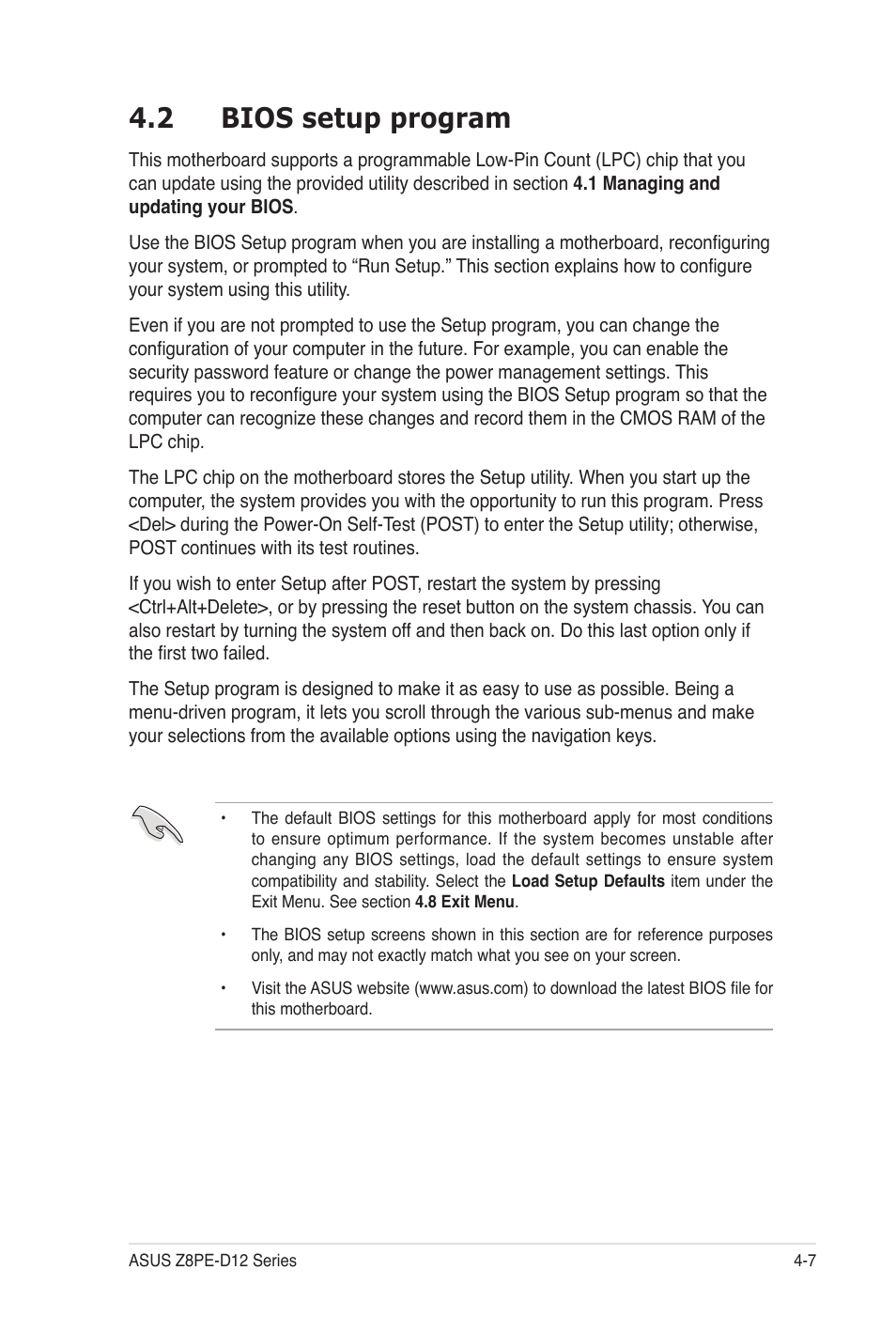 2 bios setup program | Asus Z8PE-D12 User Manual | Page 73 / 170