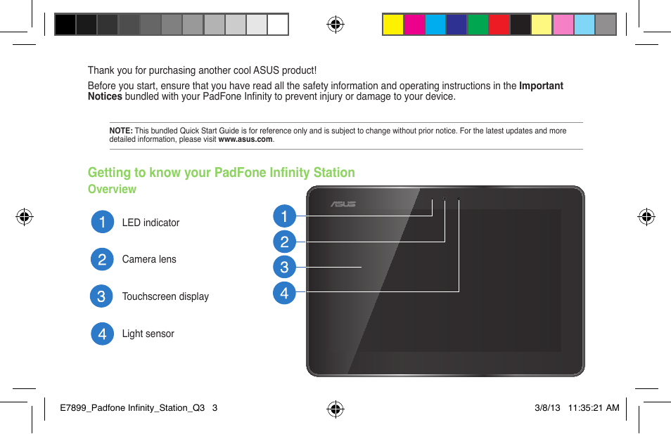 Getting to know your padfone infinity station | Asus PadFone Infinity User Manual | Page 3 / 12
