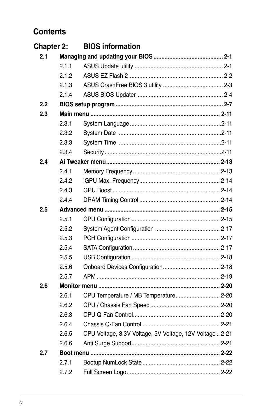 Asus P8H61-M PLUS2 User Manual | Page 4 / 60