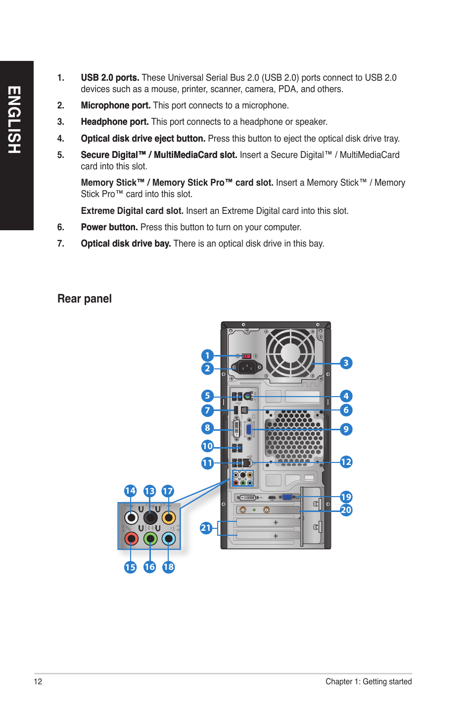 En gl is h en gl is h en gl is h en gl is h | Asus CM1740 User Manual | Page 12 / 70