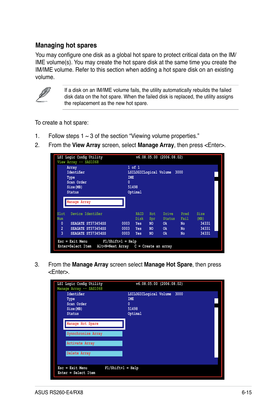 Managing hot spares | Asus RS260-E4/RX8 User Manual | Page 143 / 182