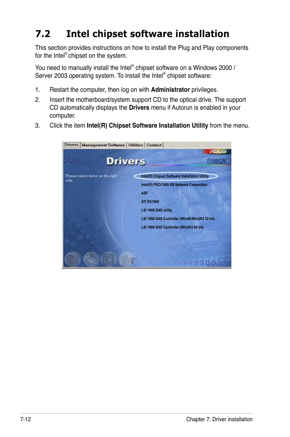 2 intel chipset software installation | Asus RS260-E4/RX8 User Manual | Page 162 / 182