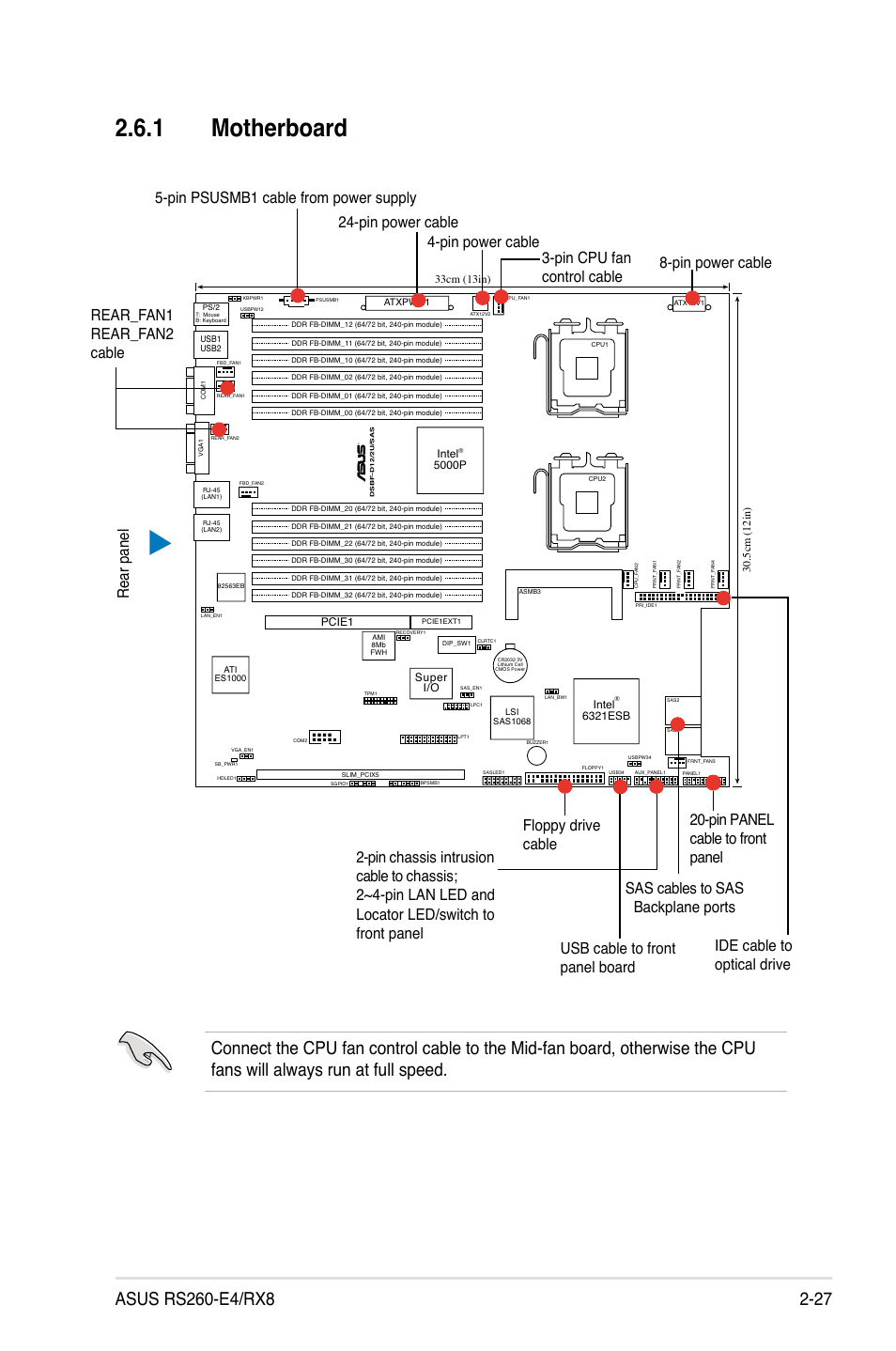 1 motherboard | Asus RS260-E4/RX8 User Manual | Page 47 / 182