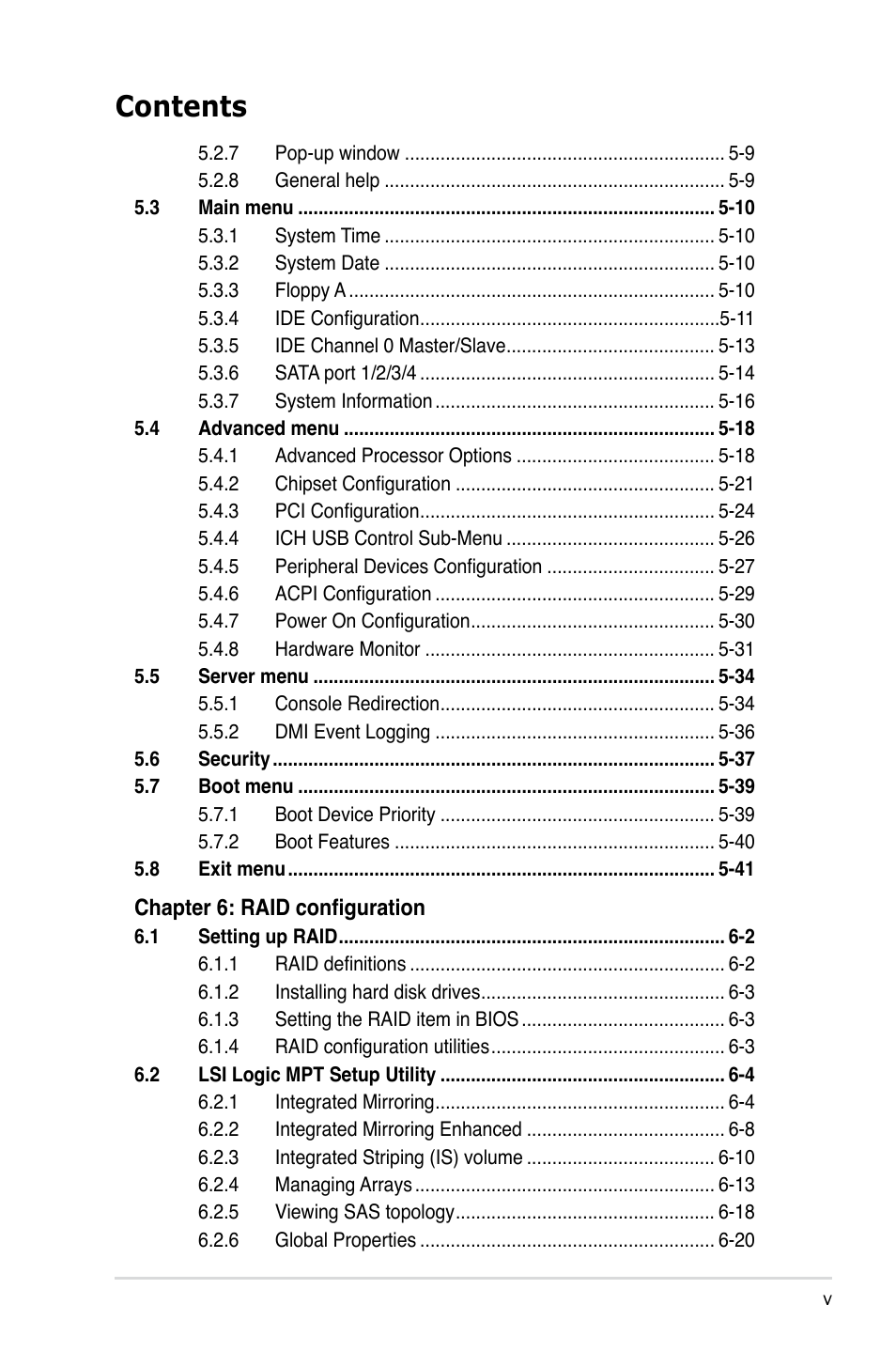 Asus RS260-E4/RX8 User Manual | Page 5 / 182