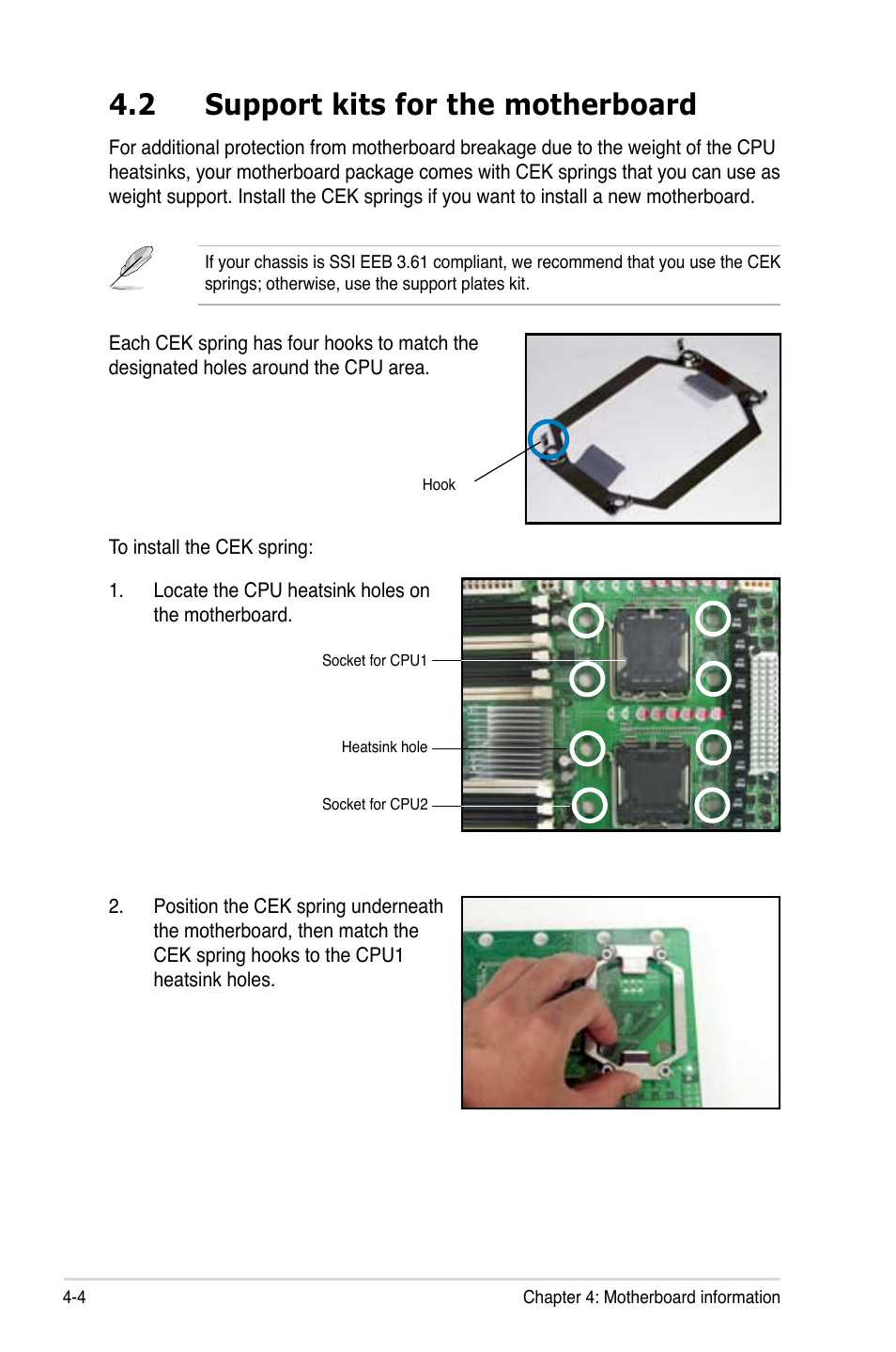 2 support kits for the motherboard | Asus RS260-E4/RX8 User Manual | Page 68 / 182