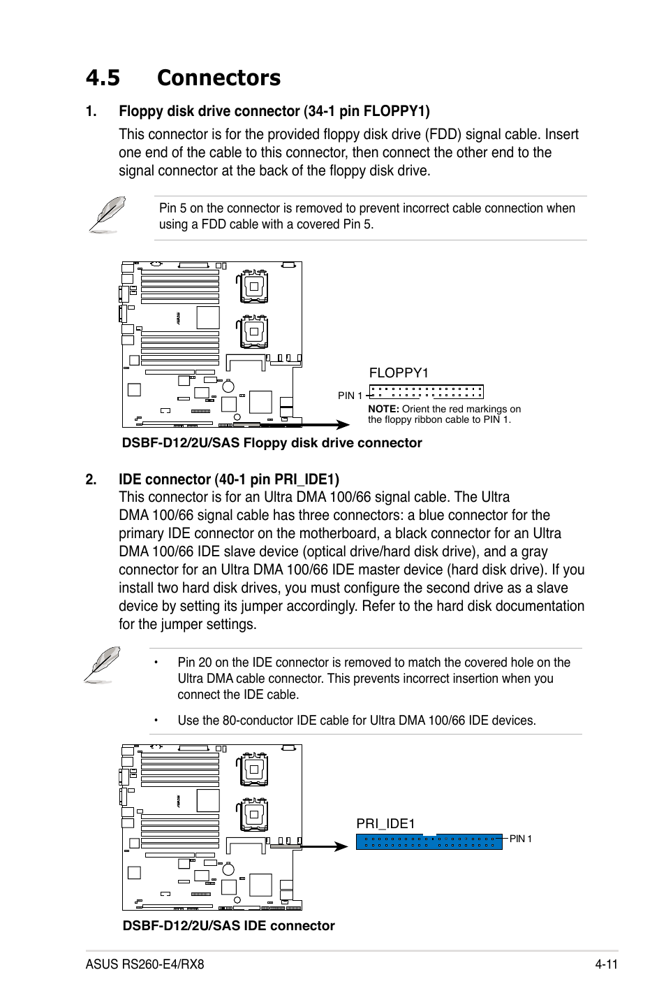 5 connectors | Asus RS260-E4/RX8 User Manual | Page 75 / 182