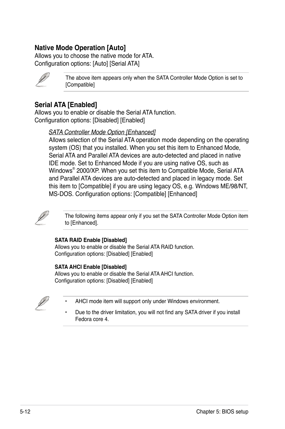 Native mode operation [auto, Serial ata [enabled | Asus RS260-E4/RX8 User Manual | Page 98 / 182