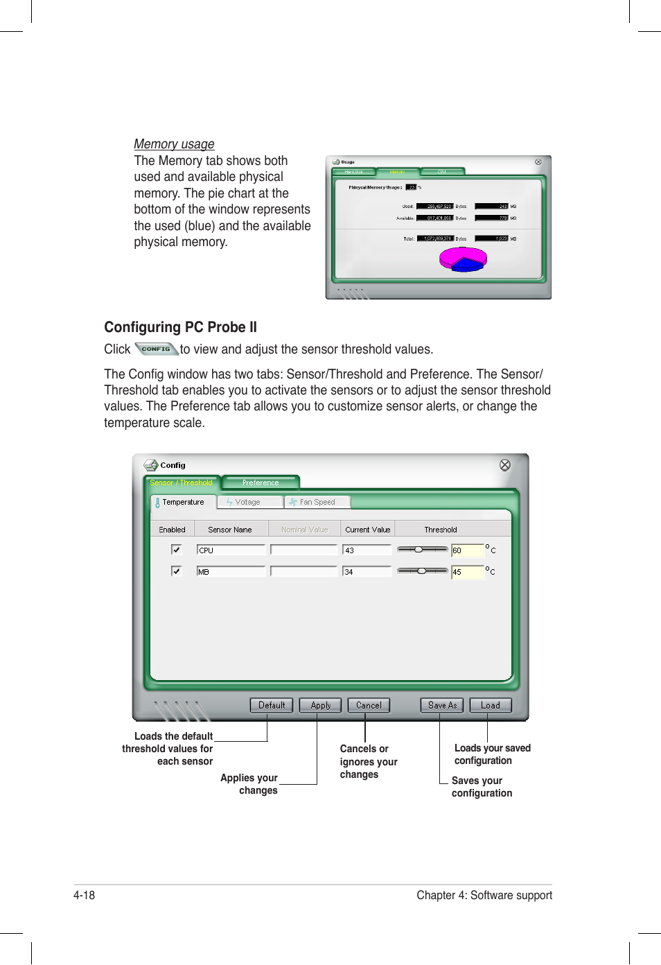 Configuring pc probe ii | Asus P6T6 WS Revolution User Manual | Page 126 / 184