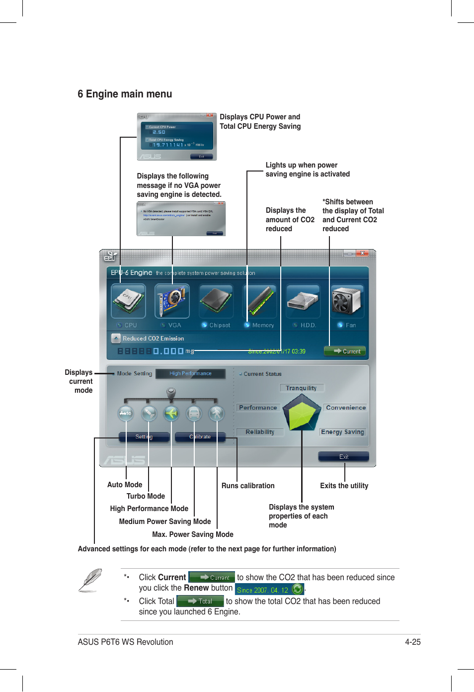 6 engine main menu | Asus P6T6 WS Revolution User Manual | Page 133 / 184