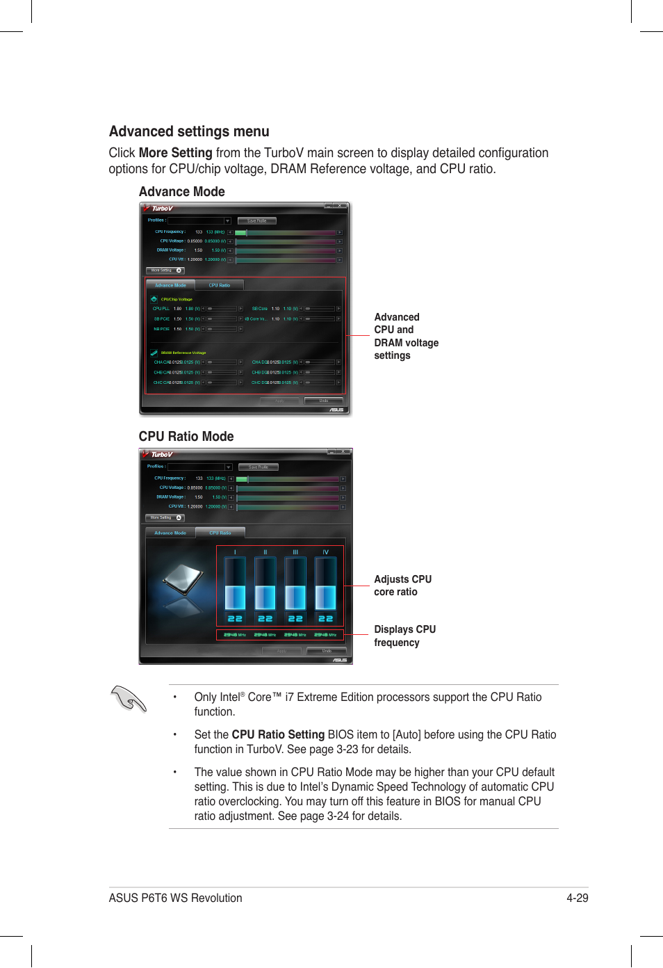 Advanced settings menu | Asus P6T6 WS Revolution User Manual | Page 137 / 184