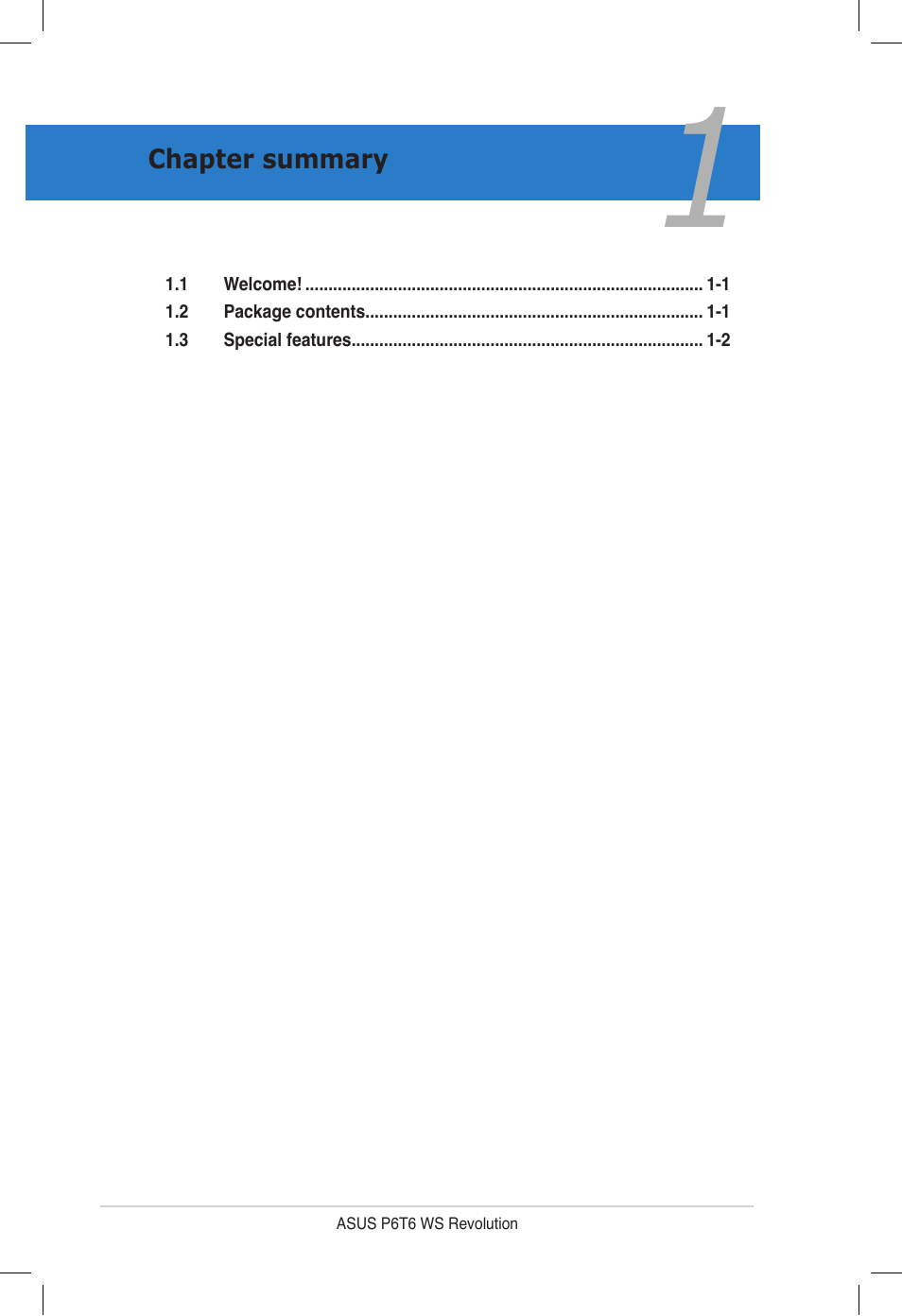 Asus P6T6 WS Revolution User Manual | Page 16 / 184