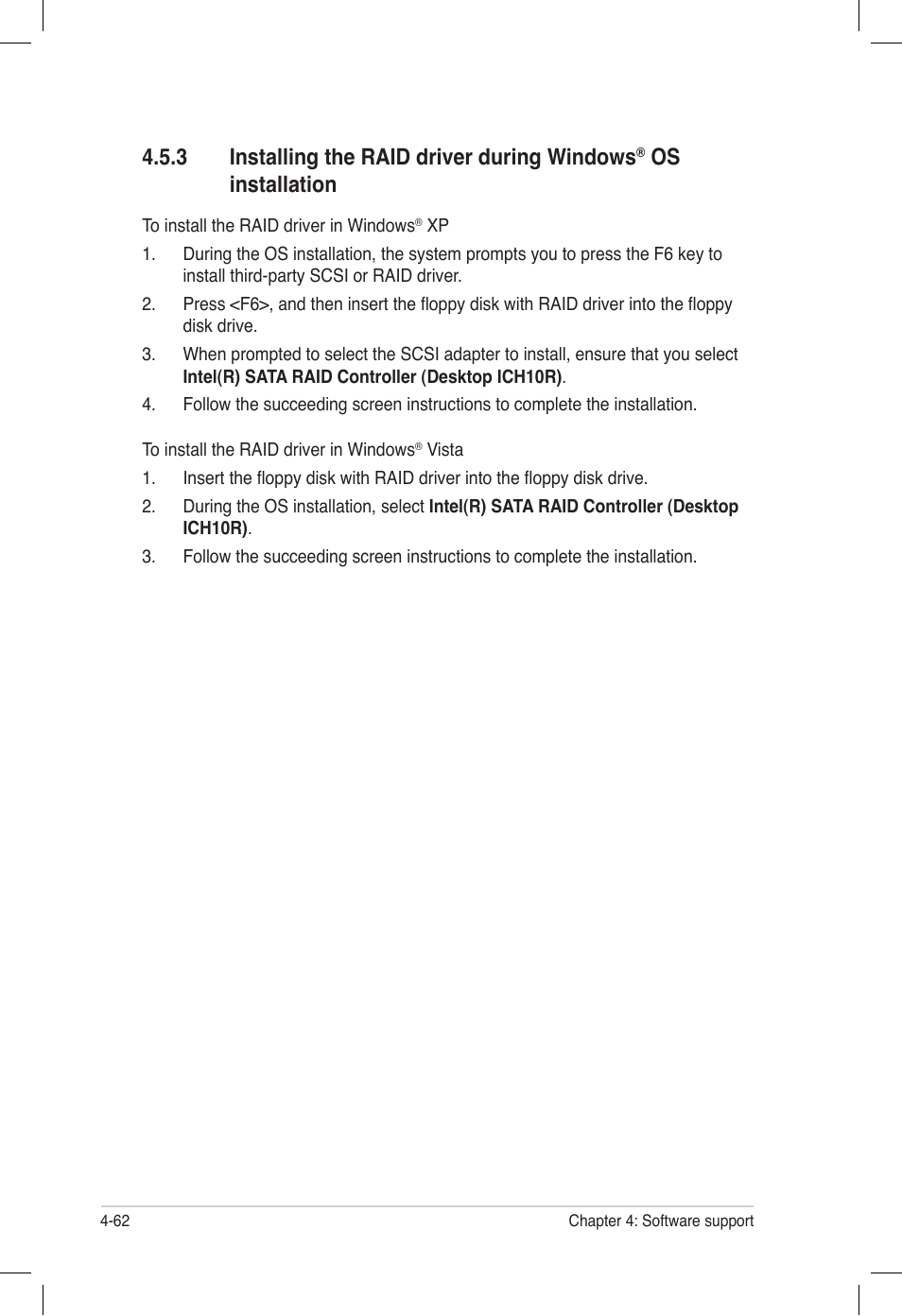 Installing the raid driver during windows, Os installation -62, 3 installing the raid driver during windows | Os installation | Asus P6T6 WS Revolution User Manual | Page 170 / 184