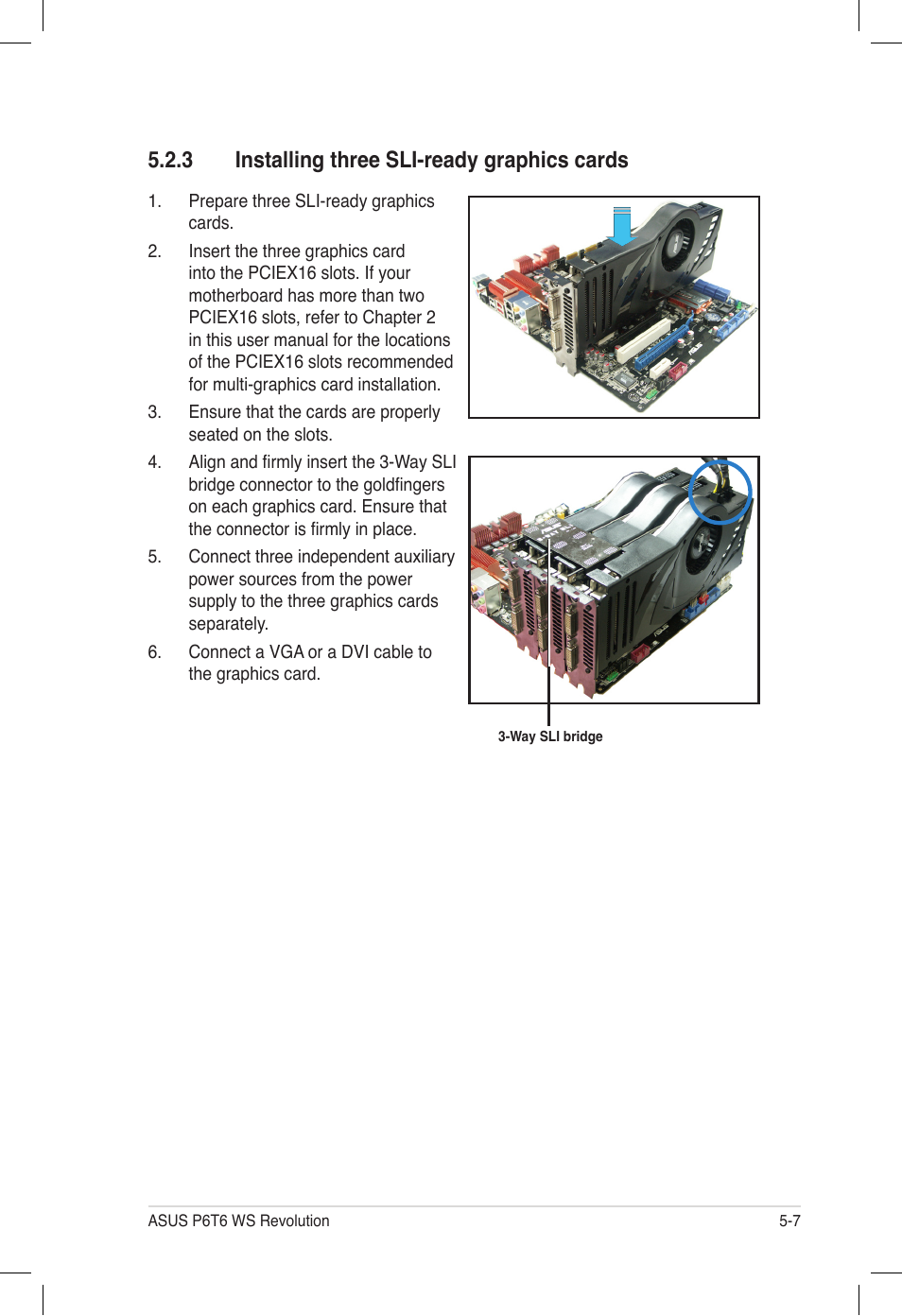 3 installing three sli-ready graphics cards, Installing three sli-ready graphics cards -7 | Asus P6T6 WS Revolution User Manual | Page 181 / 184