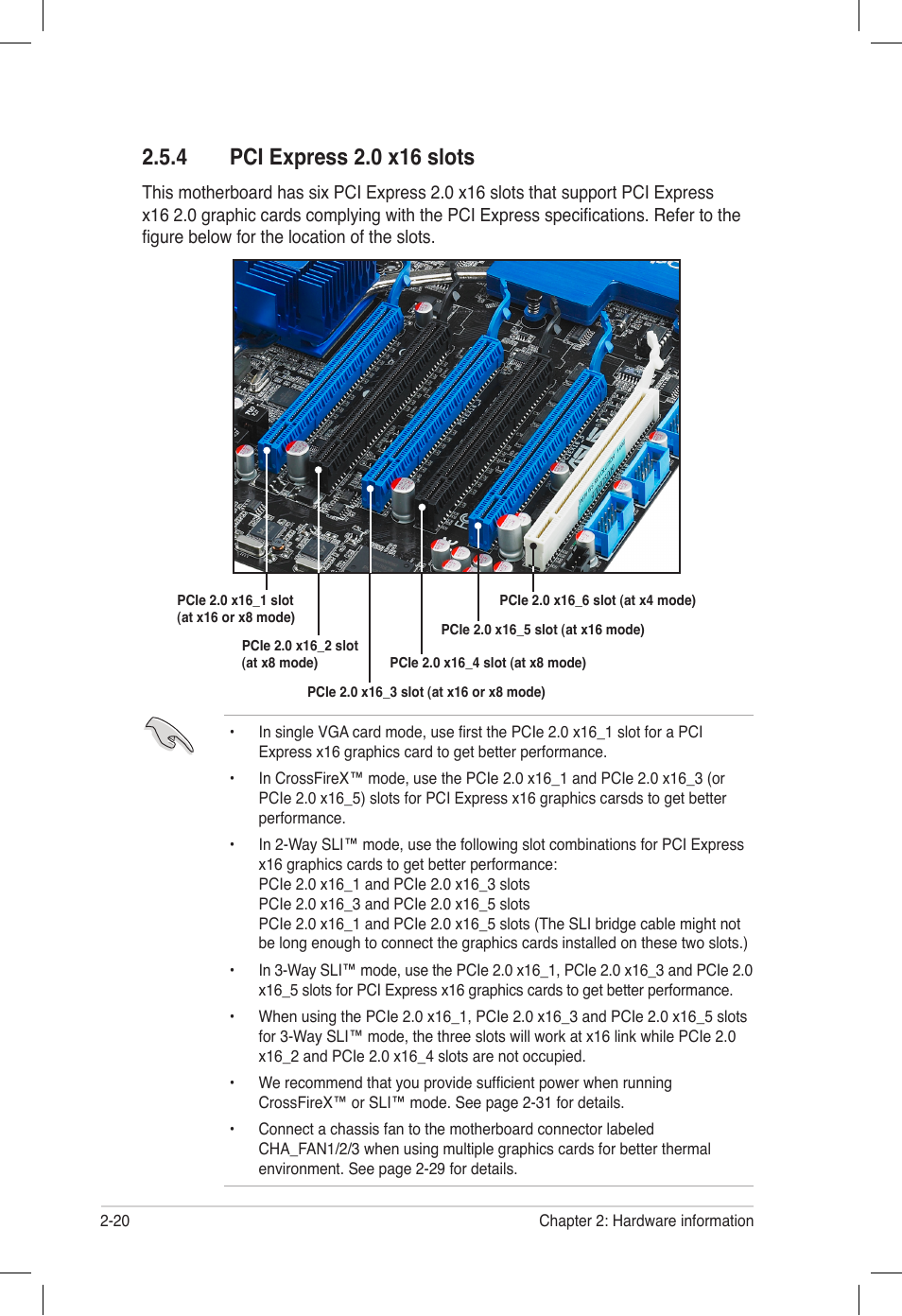 4 pci express 2.0 x16 slots, Pci express 2.0 x16 slots -20 | Asus P6T6 WS Revolution User Manual | Page 46 / 184