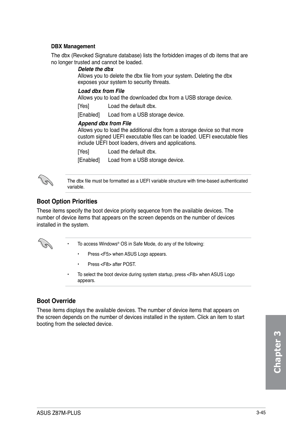 Chapter 3 | Asus Z87M-PLUS User Manual | Page 103 / 164