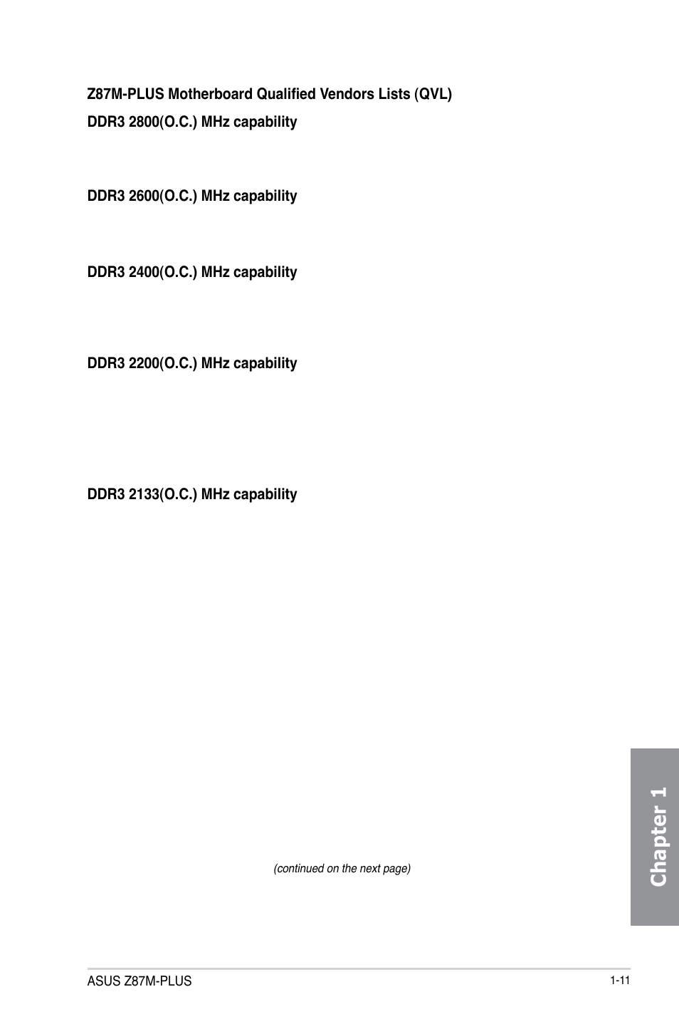 Chapter 1 | Asus Z87M-PLUS User Manual | Page 25 / 164