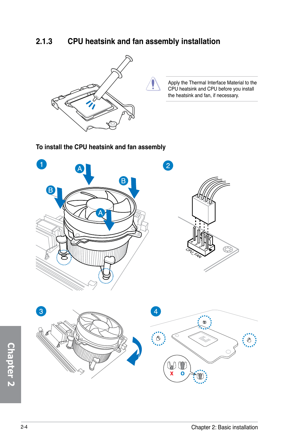 Chapter 2, 3 cpu heatsink and fan assembly installation | Asus Z87M-PLUS User Manual | Page 46 / 164