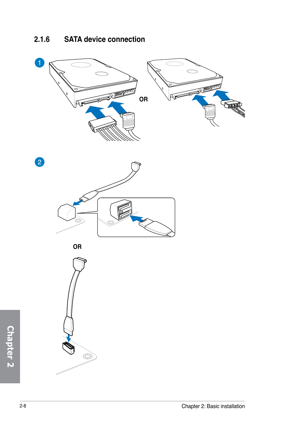 Chapter 2, 6 sata device connection | Asus Z87M-PLUS User Manual | Page 50 / 164